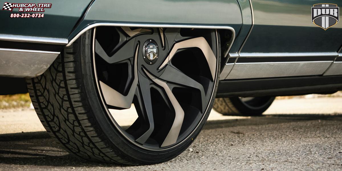 vehicle gallery/chevrolet impala dub sleeper s125 24X10 Black & Machined with Dark Tint wheels and rims